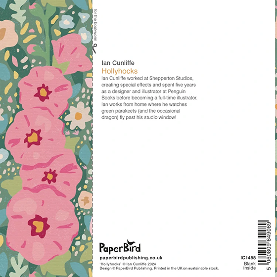 Hollyhocks – Greeting Card