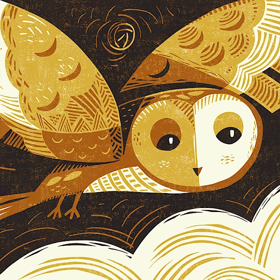 Moonlight Owl – Greeting Card